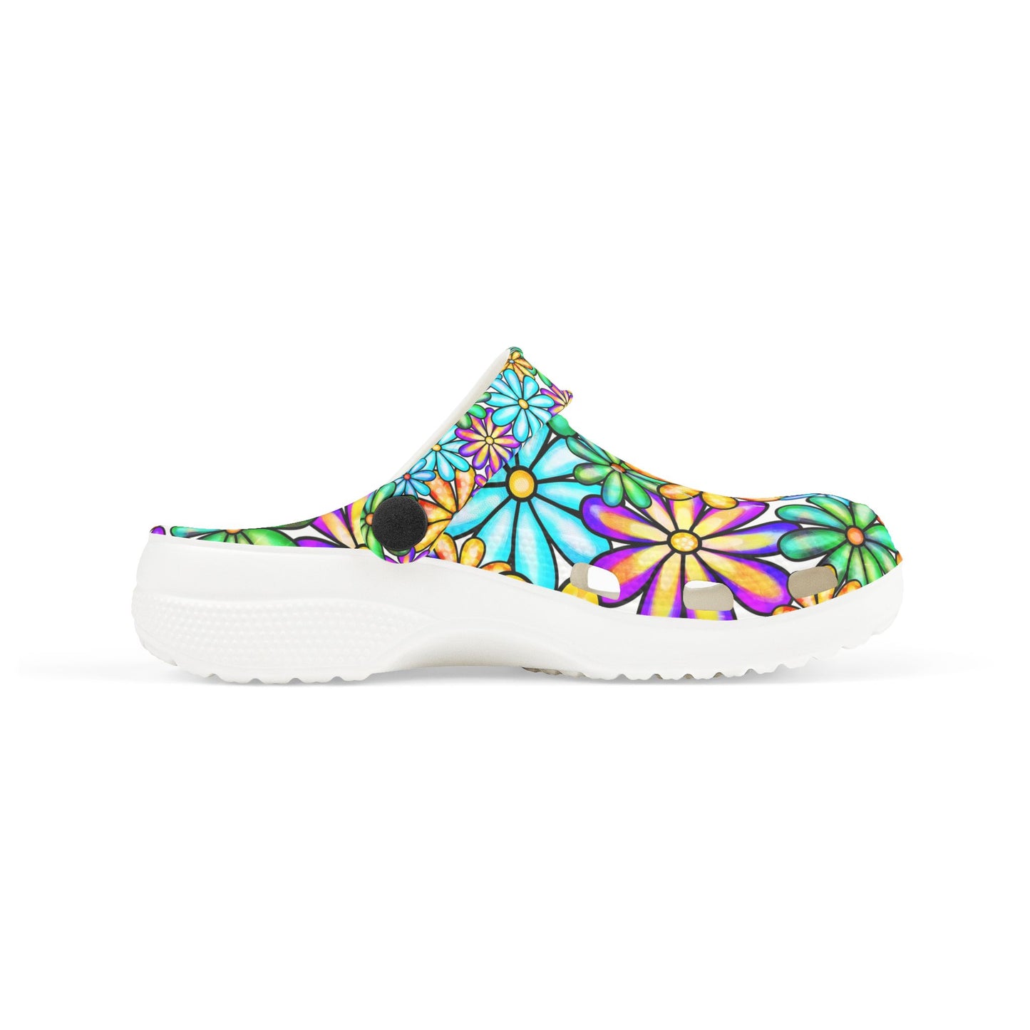 Colorful Floral Kid's EVA Foam Clogs, Fun Summer Shoes, Playful Garden Footwear, Kids' Comfort Sandals, Vibrant Outdoor Footwear