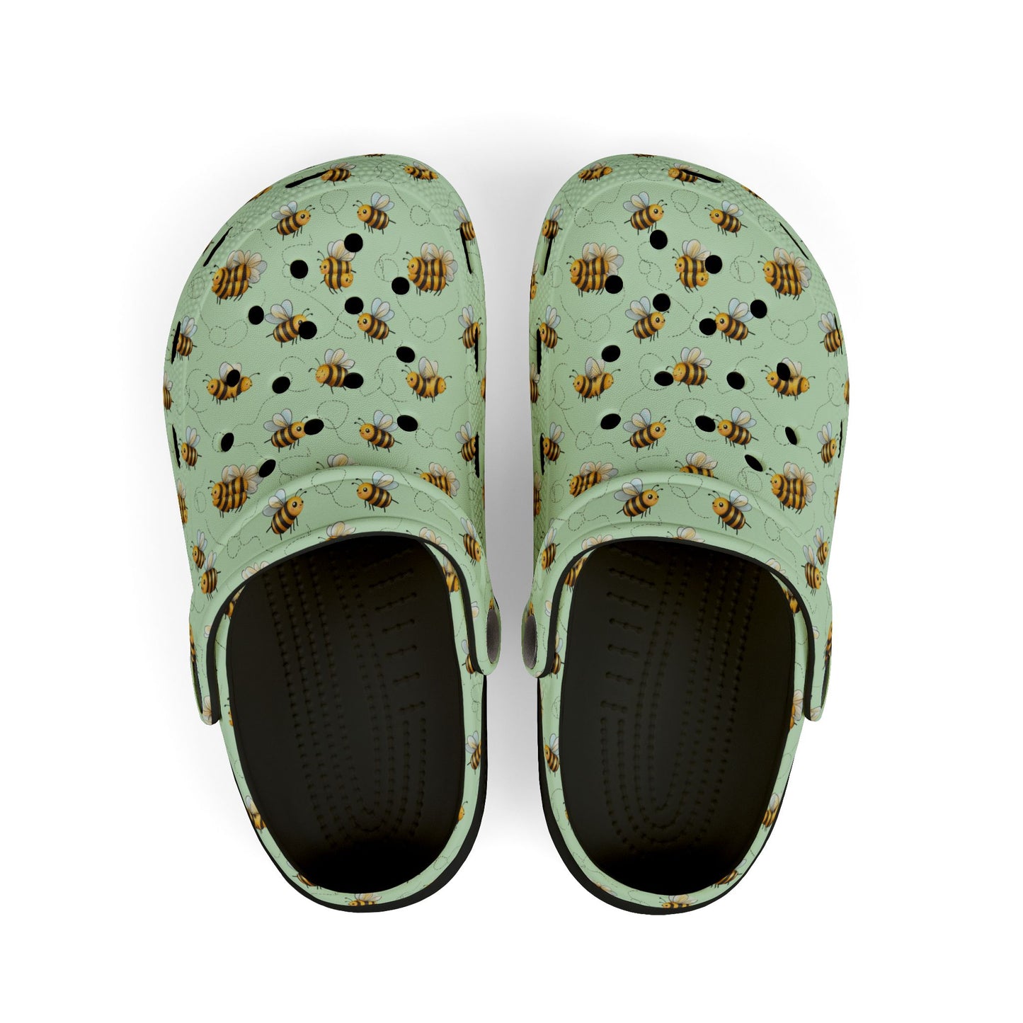 Bee-themed Kid's Clogs, Comfortable Summer Footwear, Playtime Shoes, Outdoor Accessories, Gift for Kids