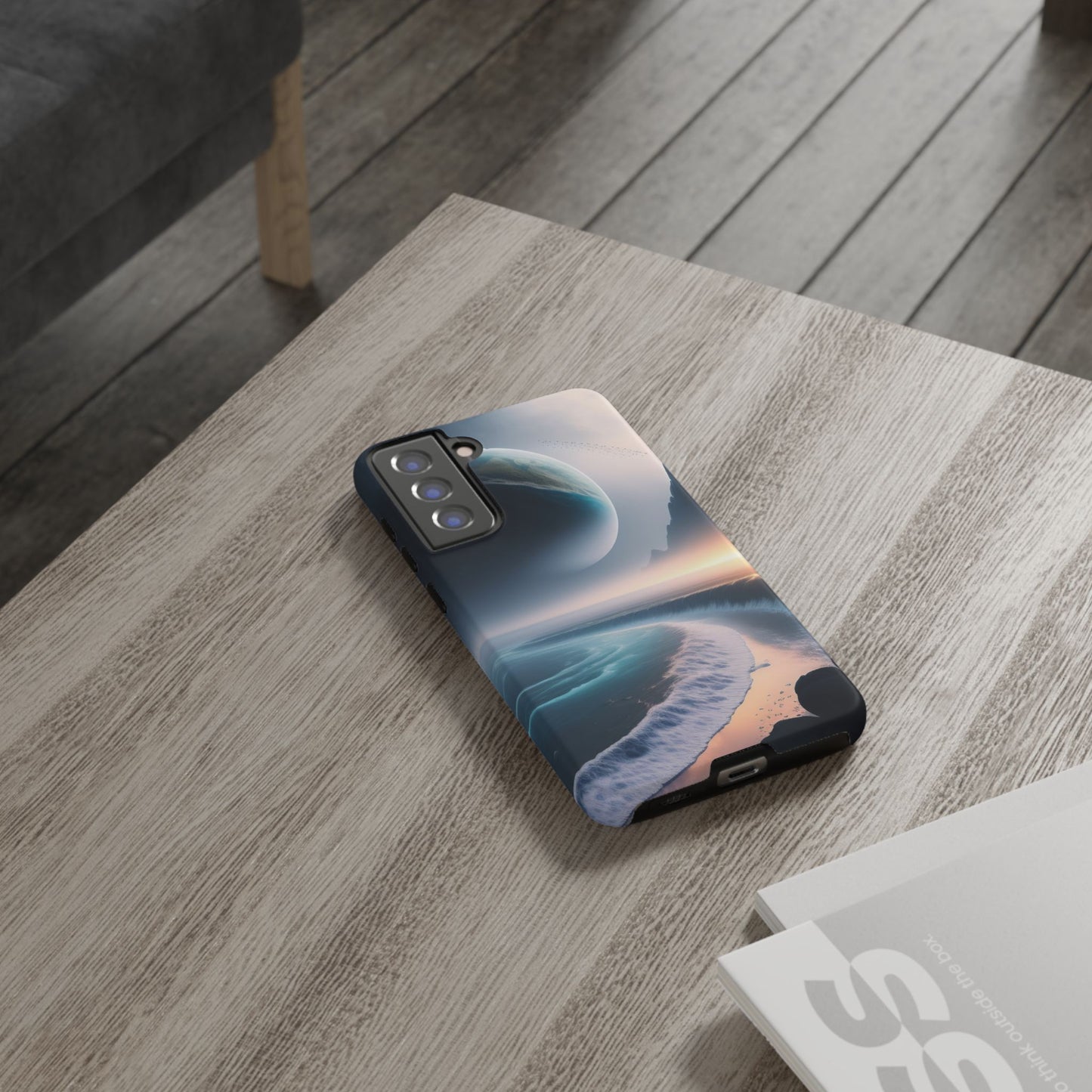 Galaxy Ocean Phone Case — Surreal Planet Beach Tough Case