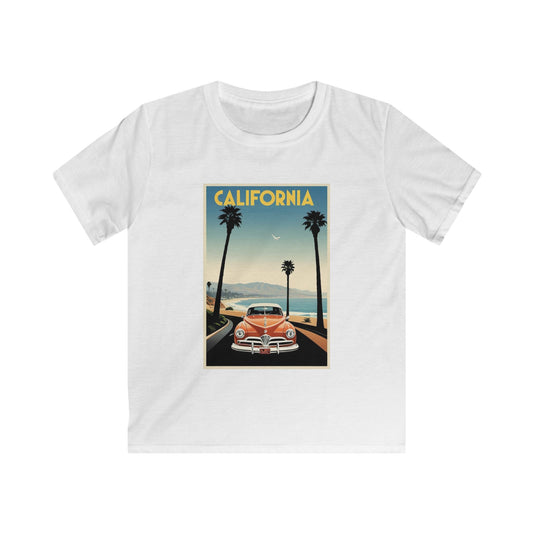 California Dreaming Kids Tee - Vintage Car Design, Summer Style, Perfect for Road Trips, Gift for Boys & Girls, Casual Wear, Beach Vacation