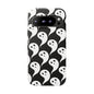Ghost Pattern Phone Case, Cute Ghost Cell Phone Cover, Halloween Accessory, Spooky Gift, Black and White Phone Case