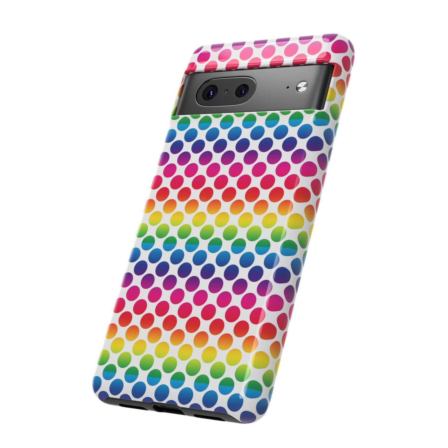 Rainbow Dot Phone Case, Colorful Phone Cover, Fun Phone Accessory, Gift for Friends, Trendy Mobile Case