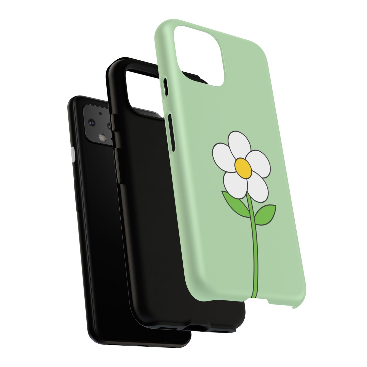 Floral Phone Case - Tough Cases for Nature Lovers, Cute Green Flower Design, iPhone Cover, Gift for Her, Spring Accessories