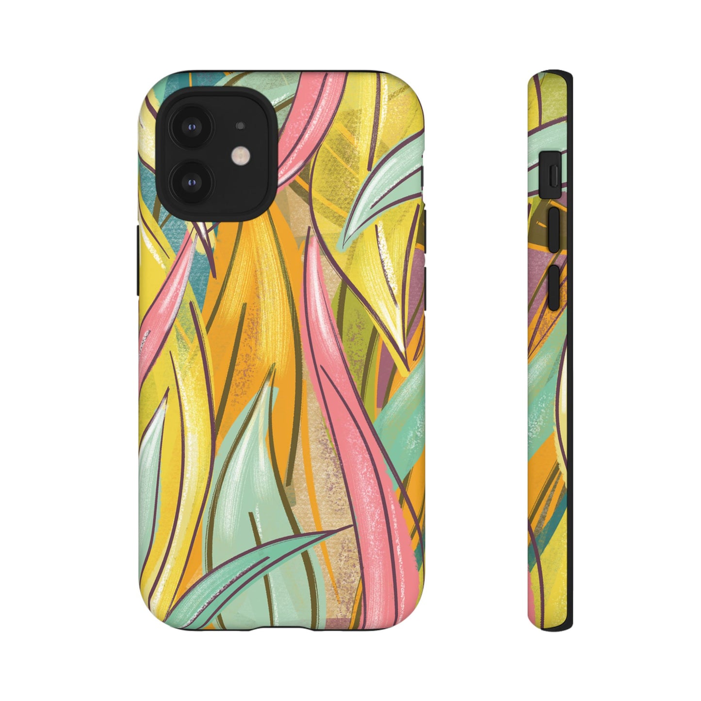 Vibrant Phone Case with Colorful Leaf Design, Tough Cases for Nature Lovers, Eco-Friendly Gift, Summer Vibes, Floral Phone Cover