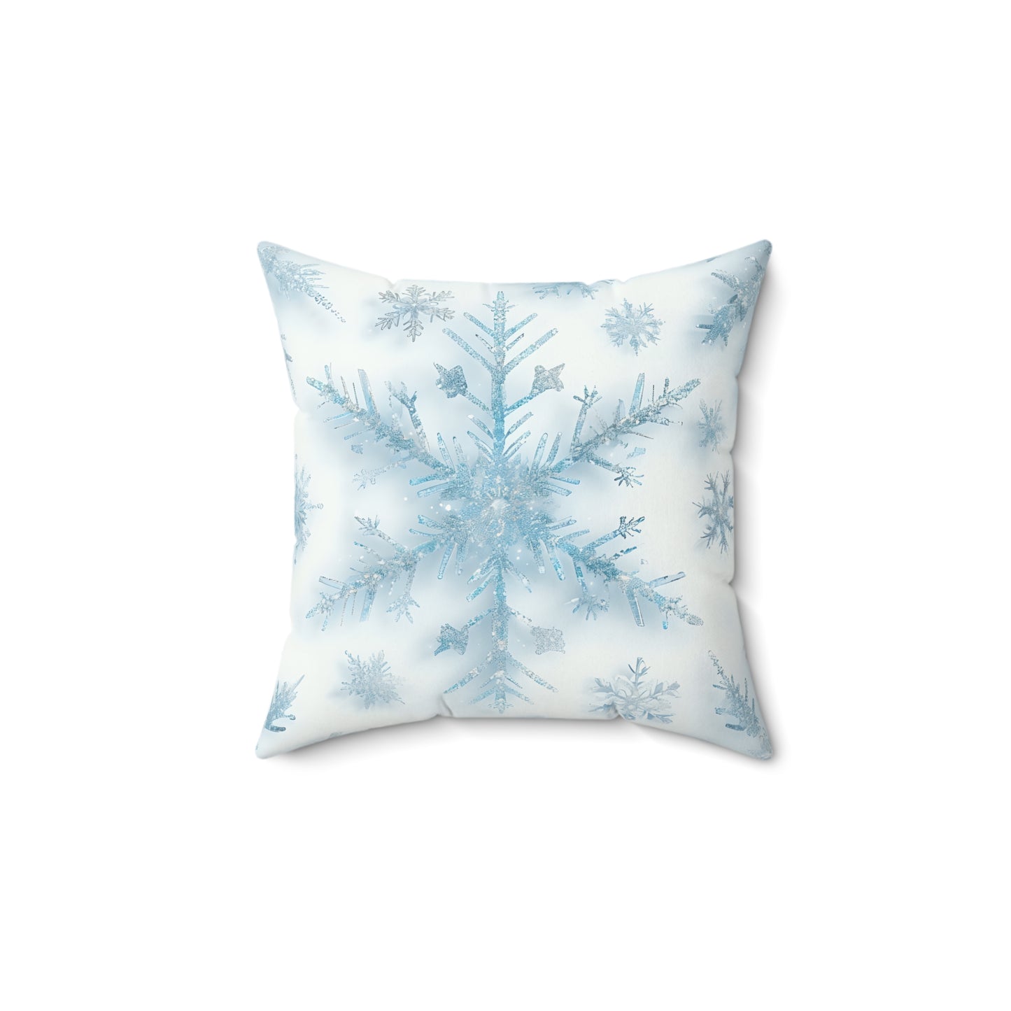 Winter Snowflake Faux Suede Pillow, Cozy Home Decor, Winter Decoration, Holiday Gift, Snow Themed Cushion