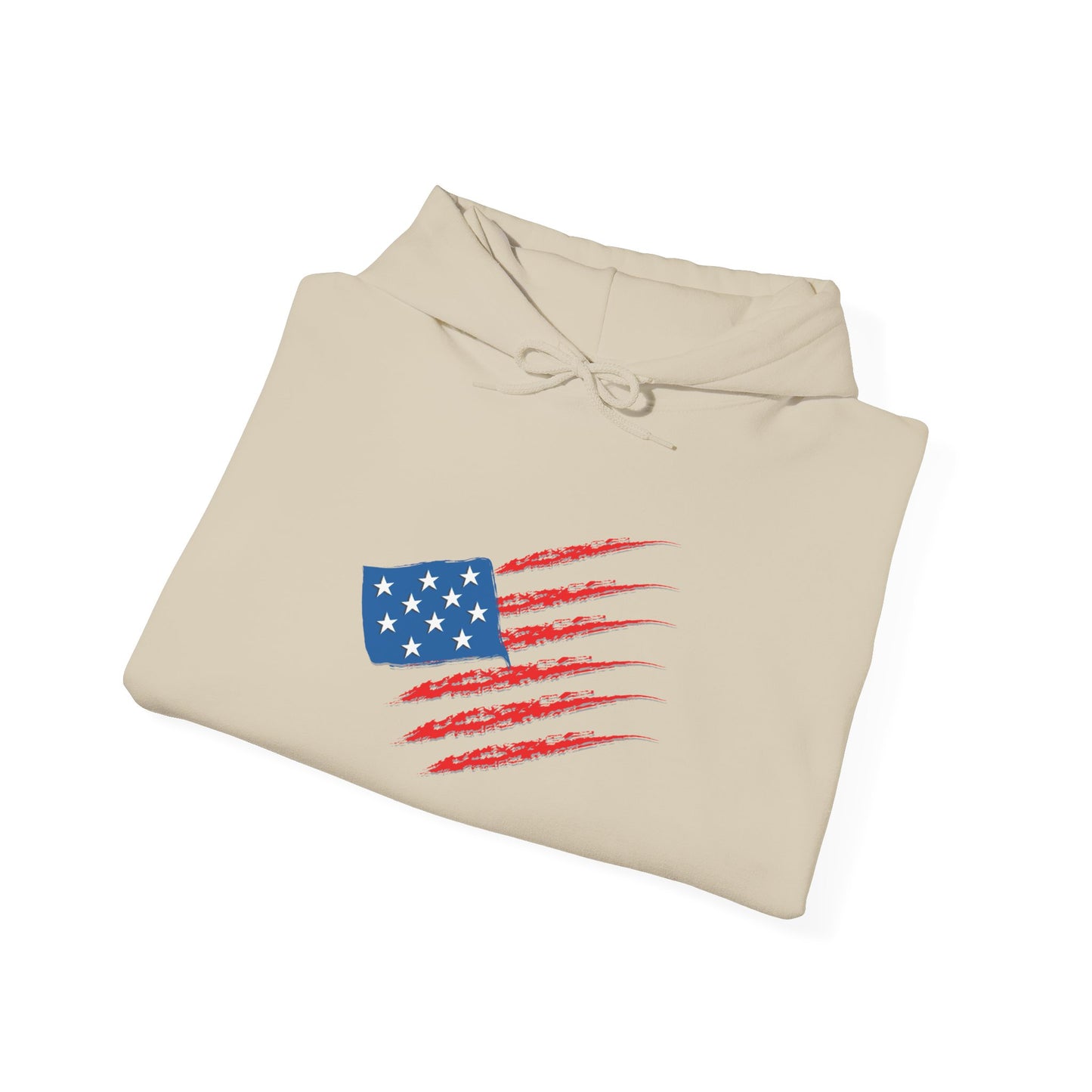 Patriotic Hoodie with American Flag Design | Unisex Sweatshirt for Independence Day, Memorial Day, Everyday Wear, Gift for Veterans