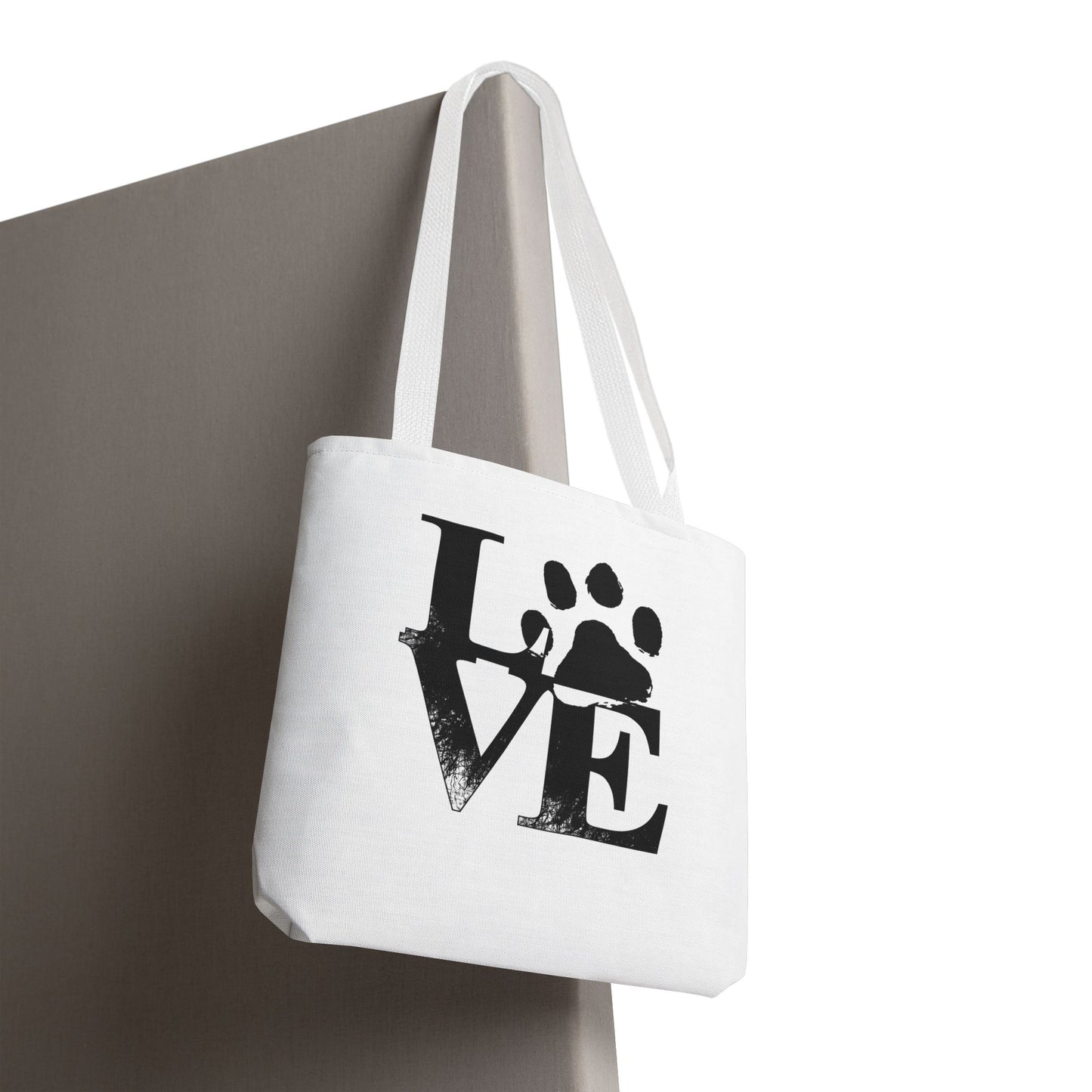 Love Paw Print Tote Bag, Pet Lover's Gift, Eco-Friendly Shopping Bag, Animal Rescue Fundraiser, Personalized Pet Tote