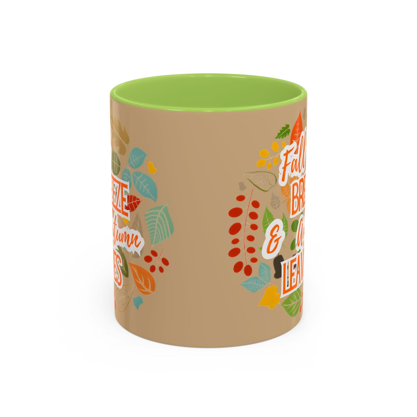 Fall Breeze & Leaves Coffee Mug, Autumn Mug, Seasonal Drinkware, Cozy Kitchen Decor, Perfect Gift for Fall Lovers