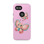 Cute Butterfly Phone Case, Tough Phone Cover, Girly Phone Accessory, Unique Gift for Her, Kids Phone Case, Floral Design Case