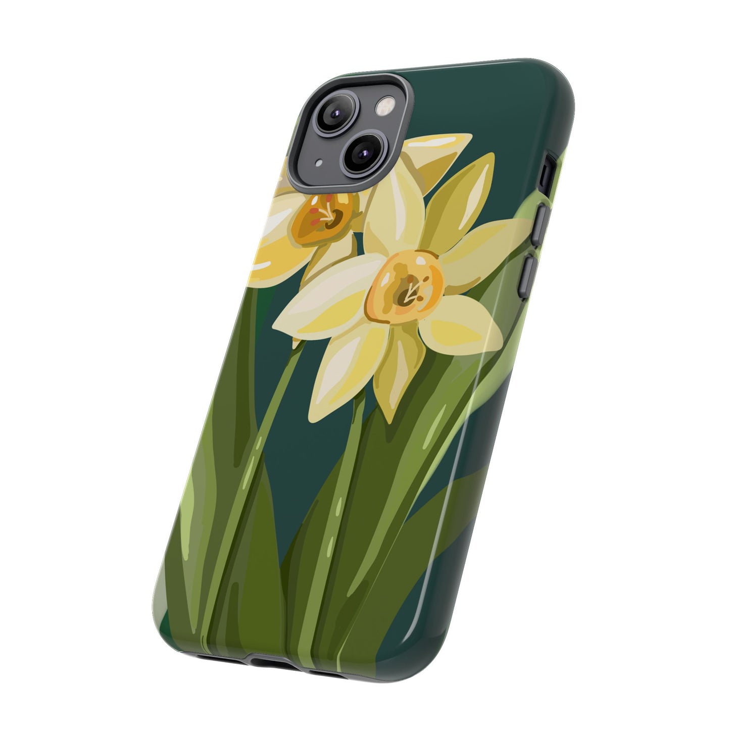 Floral Phone Case - Yellow Daffodil Design, Tough Phone Cover, Spring Decor, Floral Gift, Nature-Inspired Accessories