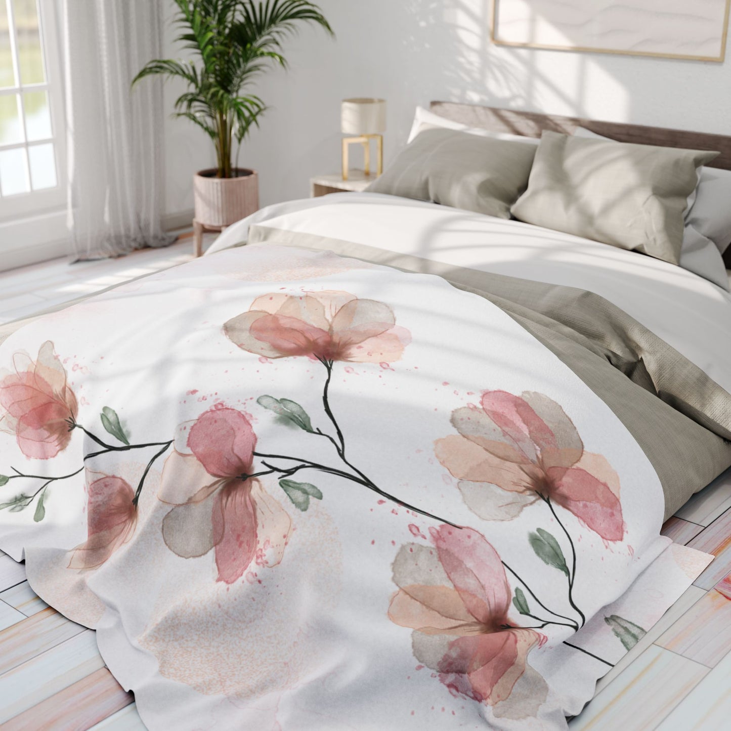 Floral Arctic Fleece Blanket - Cozy Comfort, Home Decor, Gift for Her, Wedding Decor, Blanket for Every Season