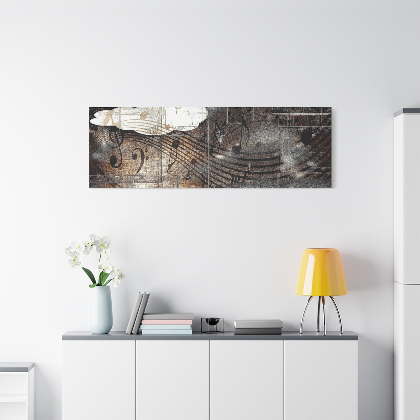 Abstract Musical Notes Matte Stretched Canvas Art (1.25")