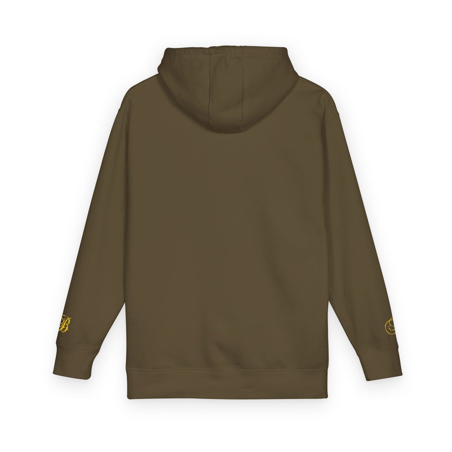 Coral Gold Floral Initial Hoodie — Monogram 'B' Casual Pullover