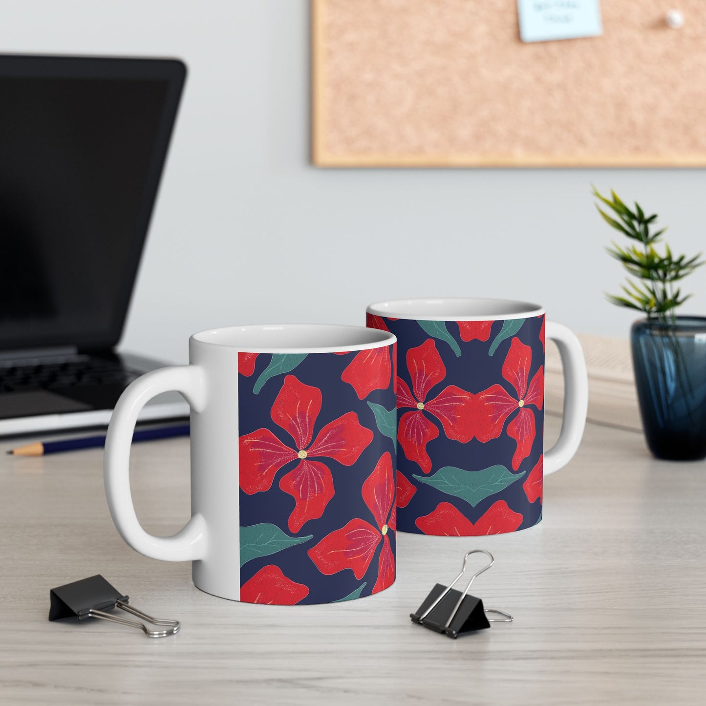 Vibrant Floral Ceramic Mug | Coffee Tea Cup, Gift for Her, Home Décor, Birthday, Mother's Day, Eco-Friendly