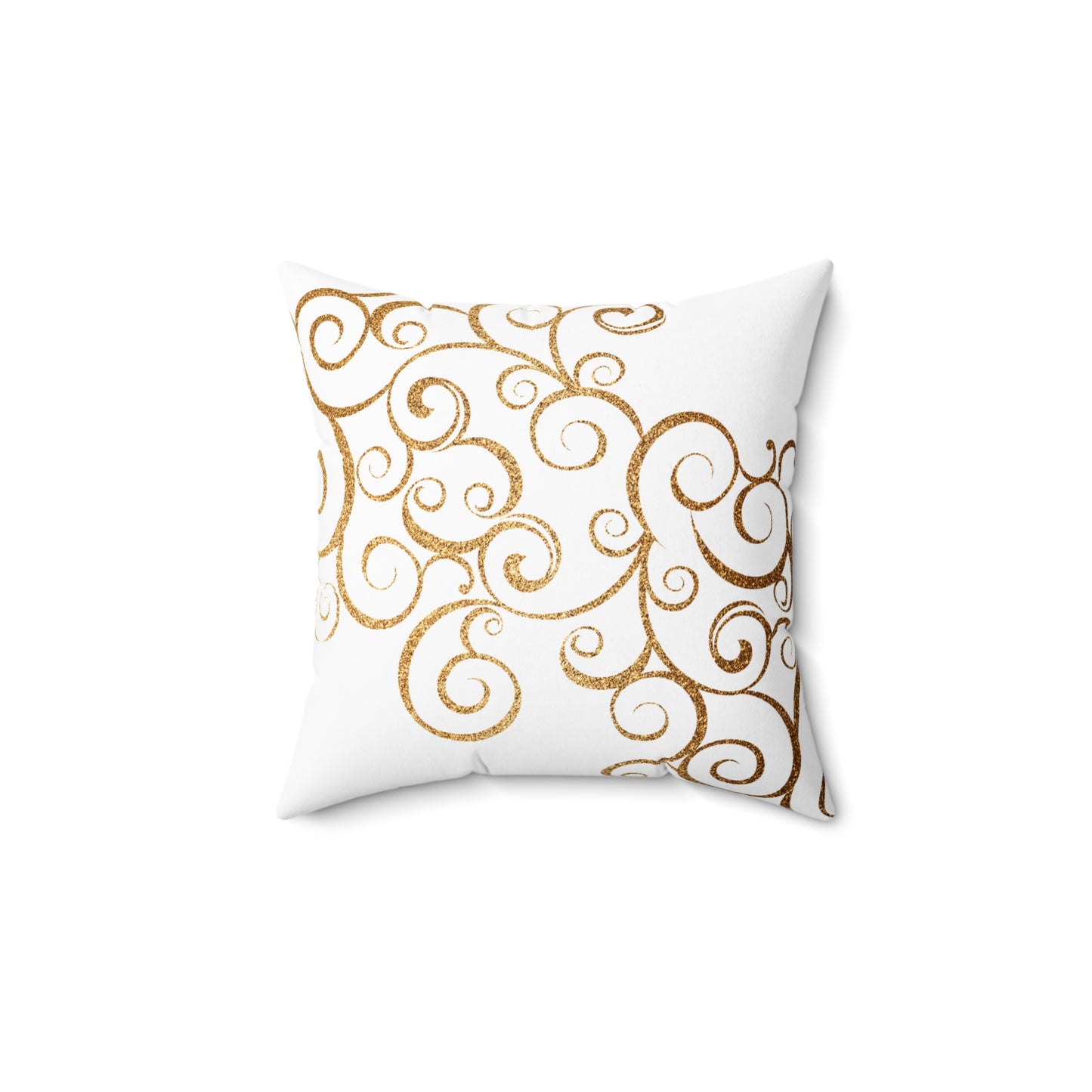 Elegant Decorative Pillow with Gold Swirl Design, Cozy Home Accent, Perfect for Living Room, Holidays, Gift Idea