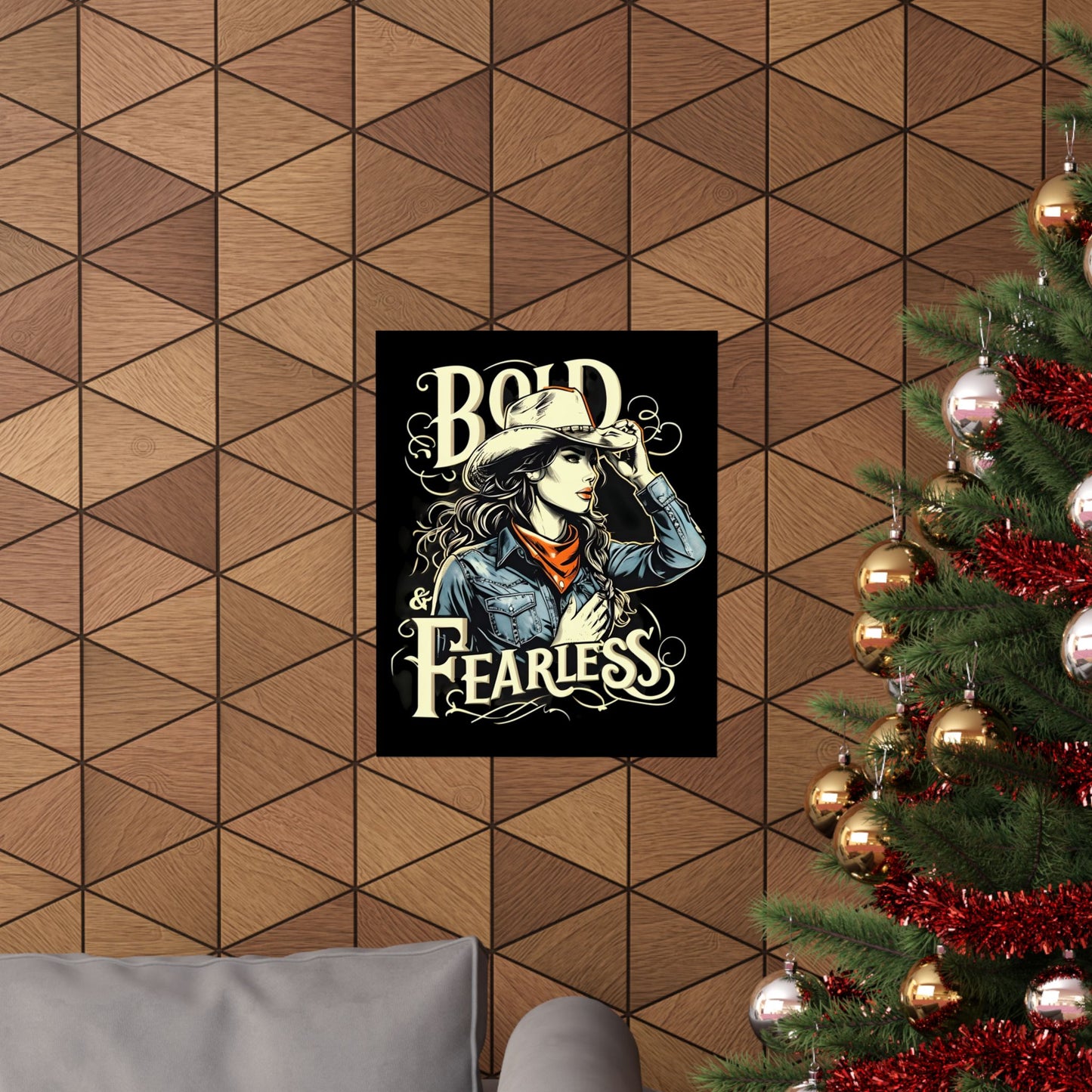 Bold & Fearless Cowboy Woman Poster — Matte Vertical Wall Art
