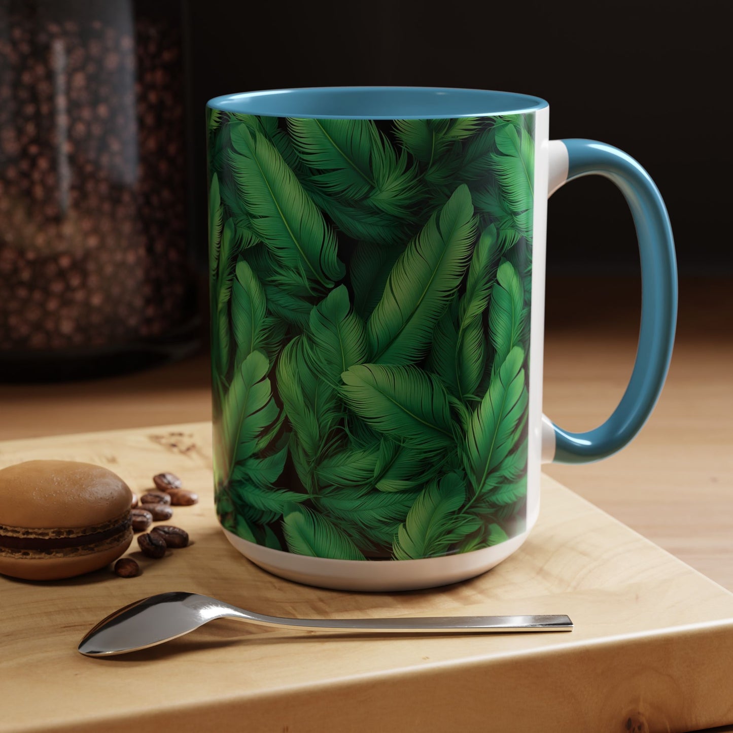 Tropical Leaf Coffee Mug - Green Botanical Drinkware, Ideal Gift for Nature Lovers, Home Decor, Tropical Theme, Eco-Friendly Beverage