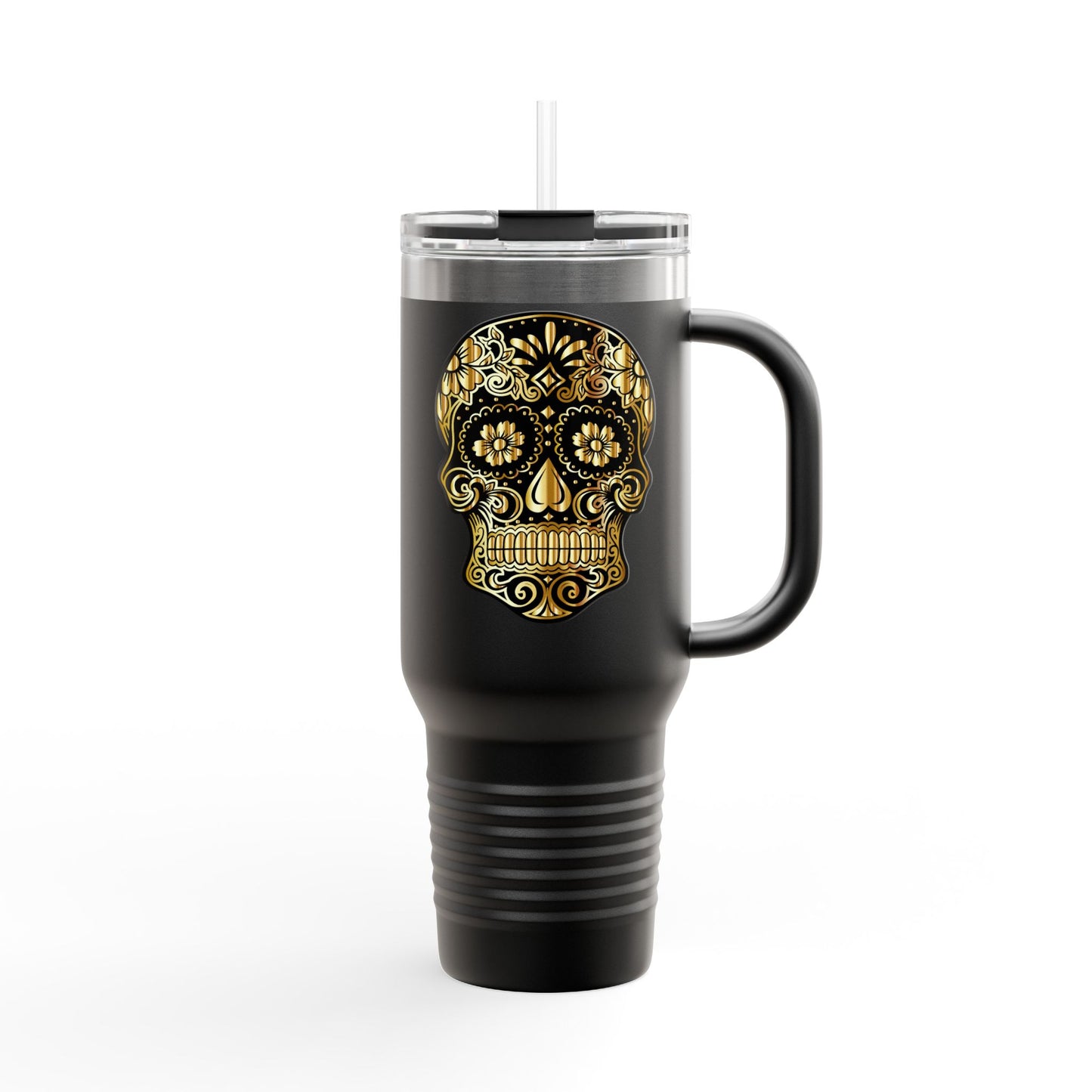 Gothic Skull Insulated Travel Mug, 40oz - Perfect for Coffee, Gifts, Halloween,