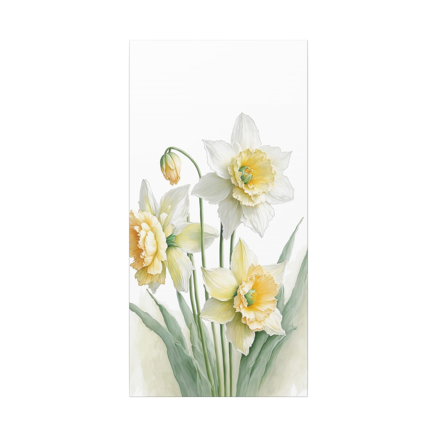 Matte Canvas, Stretched, 1.25" beautiful flowers white and yellow.