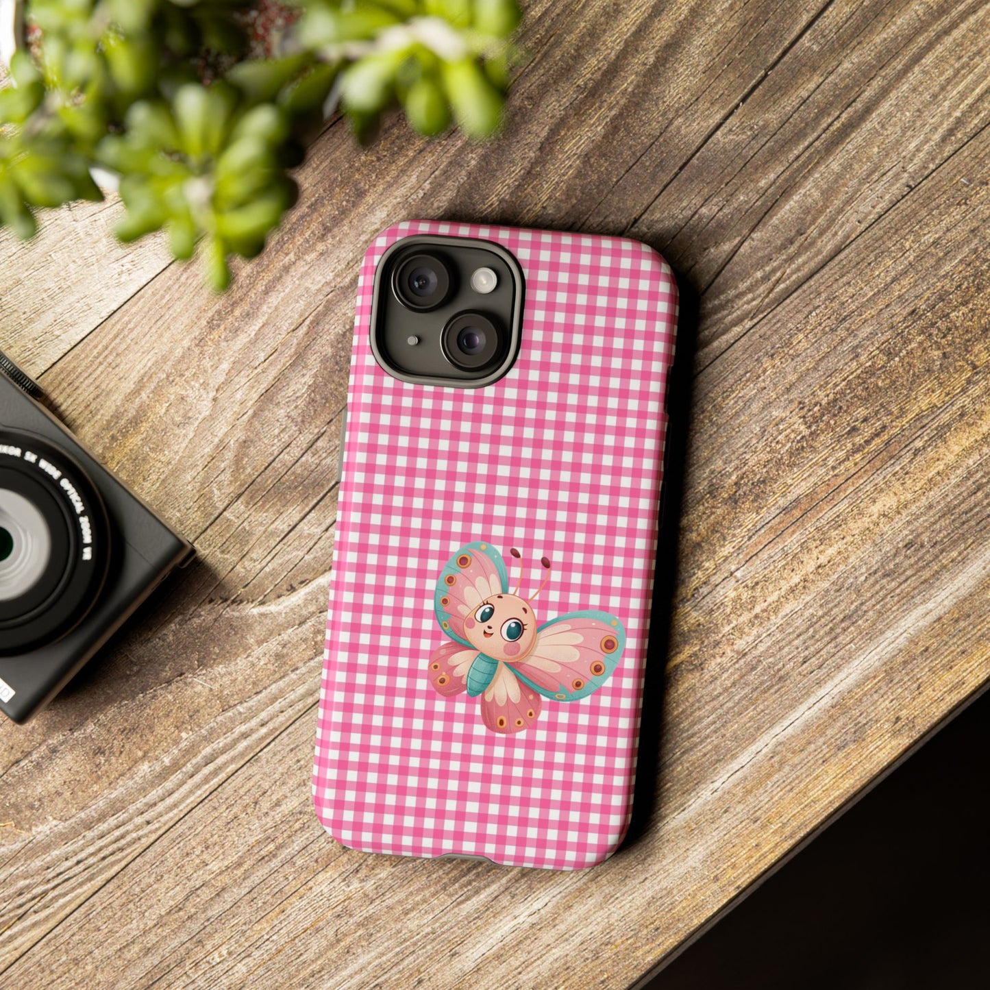 Cute Butterfly Phone Case, Tough Cases, Floral Phone Accessory, Gift for Her, Spring Fashion, Kids' Birthday Present, Pastel Aesthetic