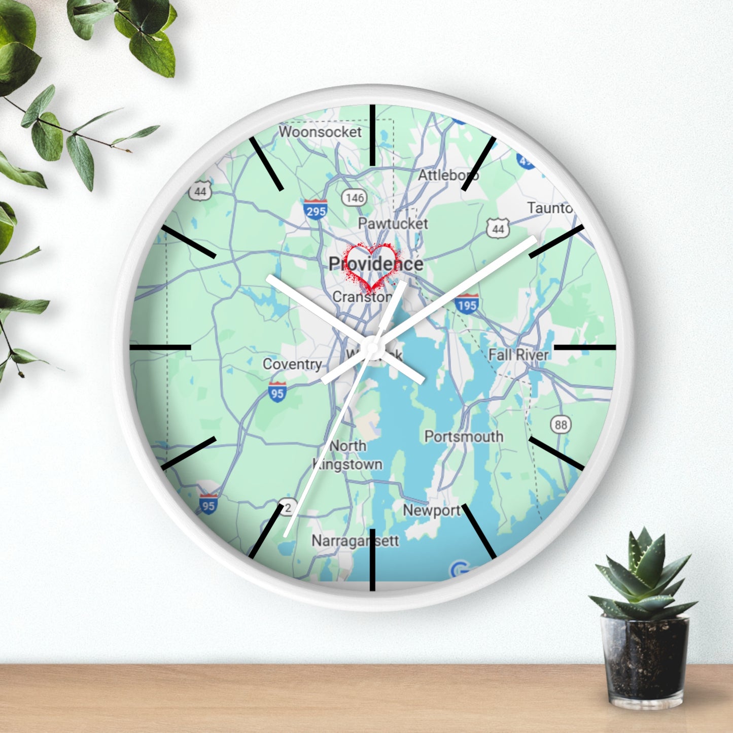 Personalized Providence Map Wall Clock | Unique Home Decor, Gift for New Home, Custom Location Clock, Modern Wall Art, Housewarming Gift