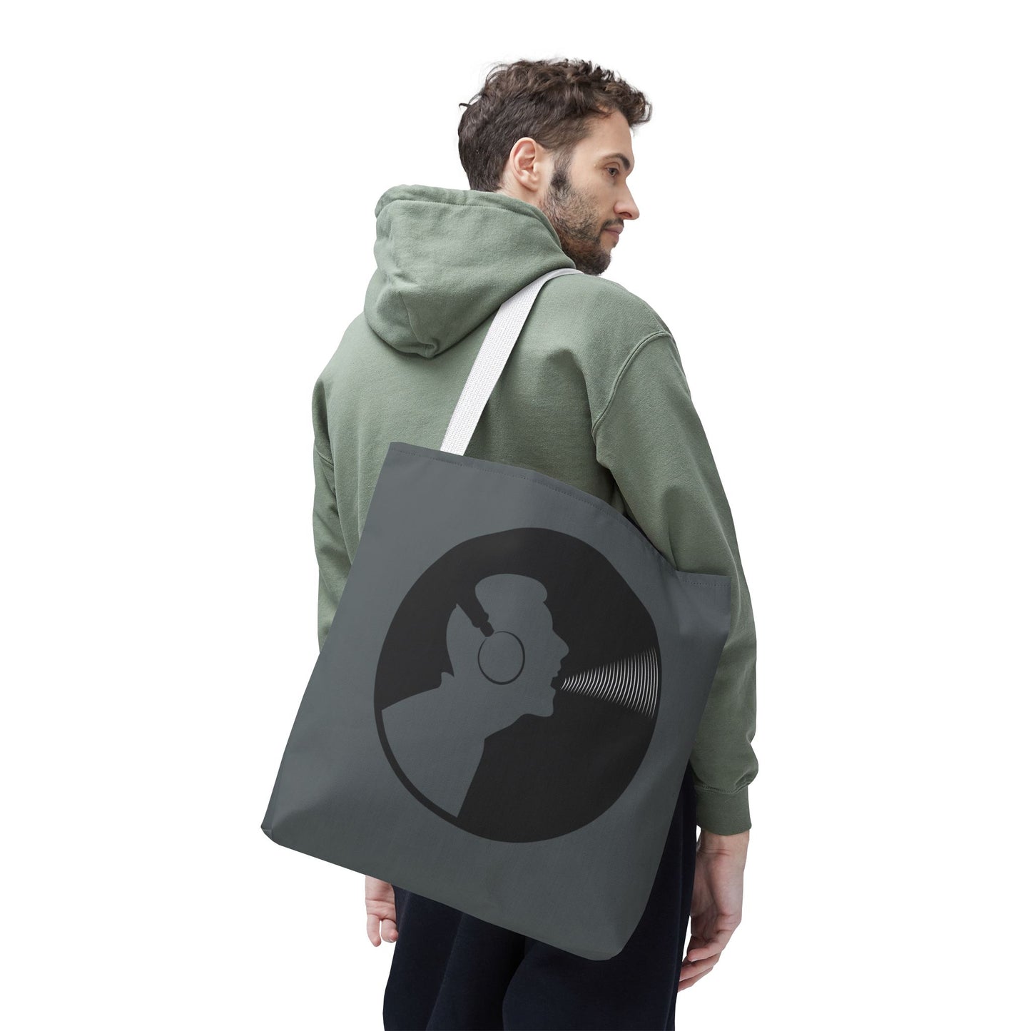Music Lover's Tote Bag, Stylish Bag for Vinyl Enthusiasts, Gift for Music Lovers, Unique Shopping Tote, Record Player Accessory