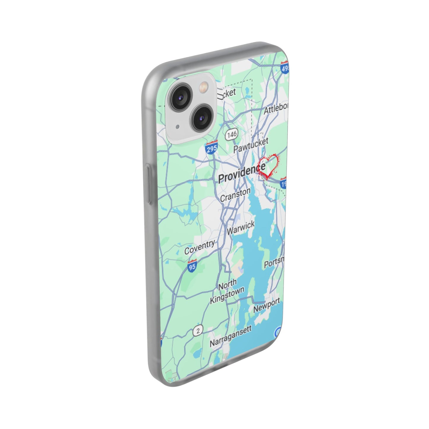 Providence Heart Map Phone Case - Custom Flexible Smartphone Protector, Gift for Her, Map Lover's Accessory, Personalized Case, Travel [...]