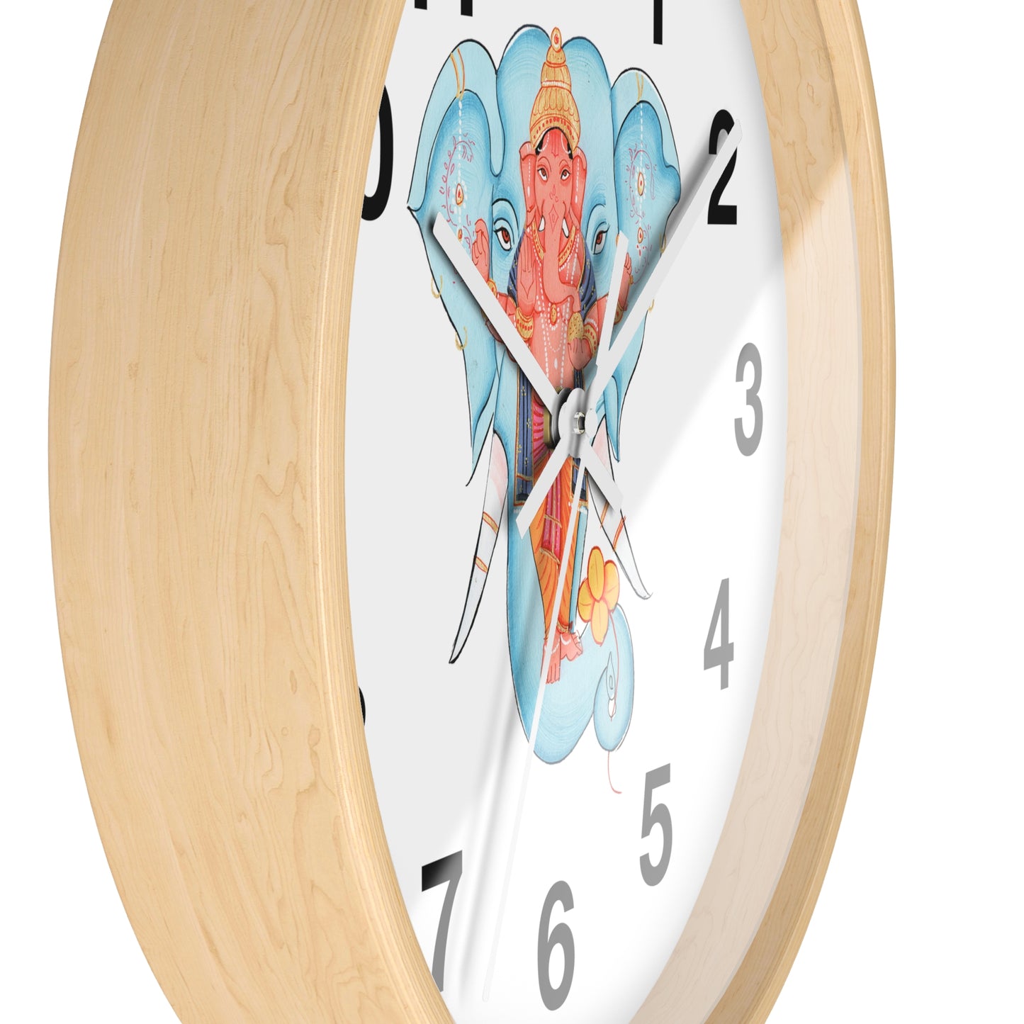 Ganesha Wall Clock, Hindu Home Decor, Spiritual Gift, Boho Wall Art, Timeless Decoration, Unique Timepiece