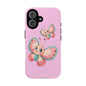 Cute Butterfly Phone Case, Tough Phone Cover, Girly Phone Accessory, Unique Gift for Her, Kids Phone Case, Floral Design Case