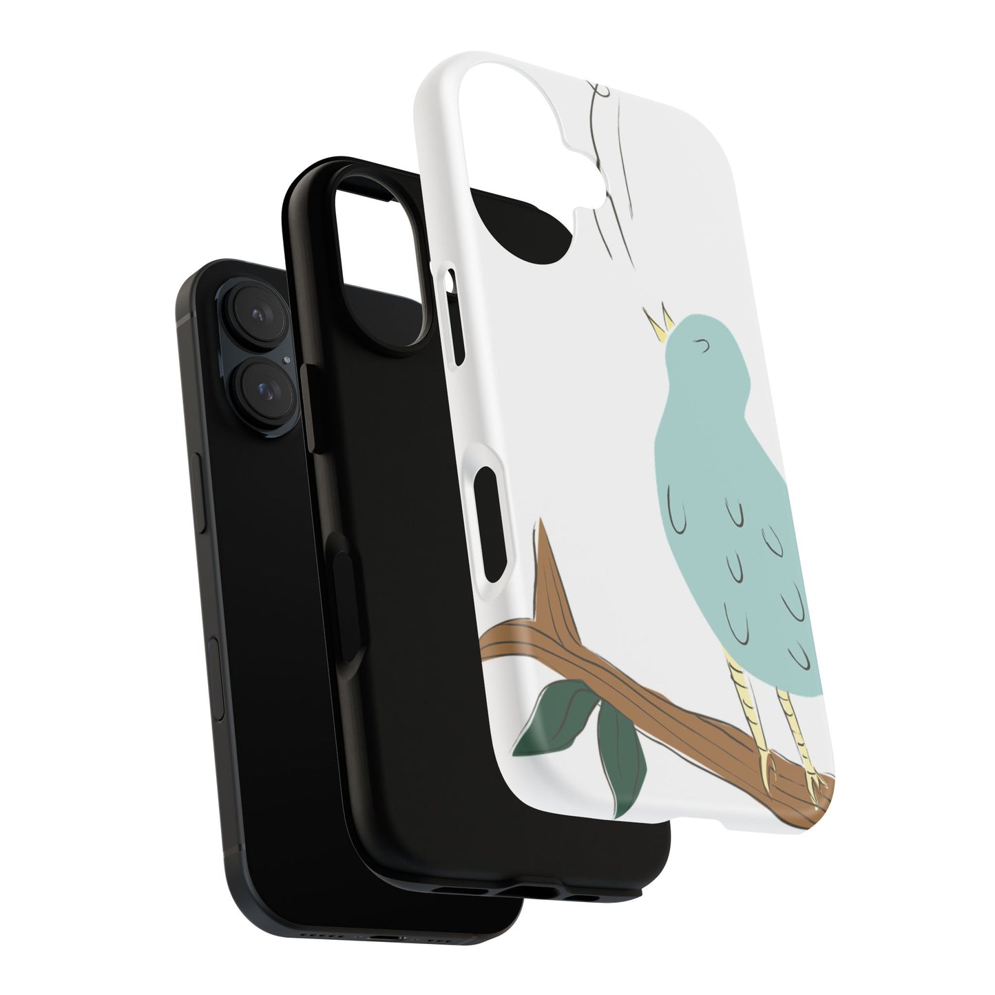 Birdsong Phone Case — Cute Blue Bird on Branch Protective Case