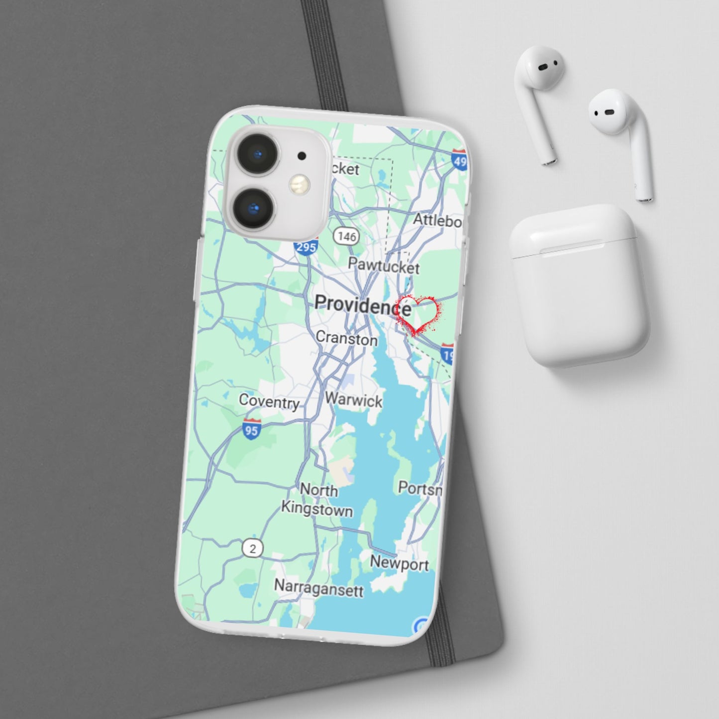 Providence Heart Map Phone Case - Custom Flexible Smartphone Protector, Gift for Her, Map Lover's Accessory, Personalized Case, Travel [...]