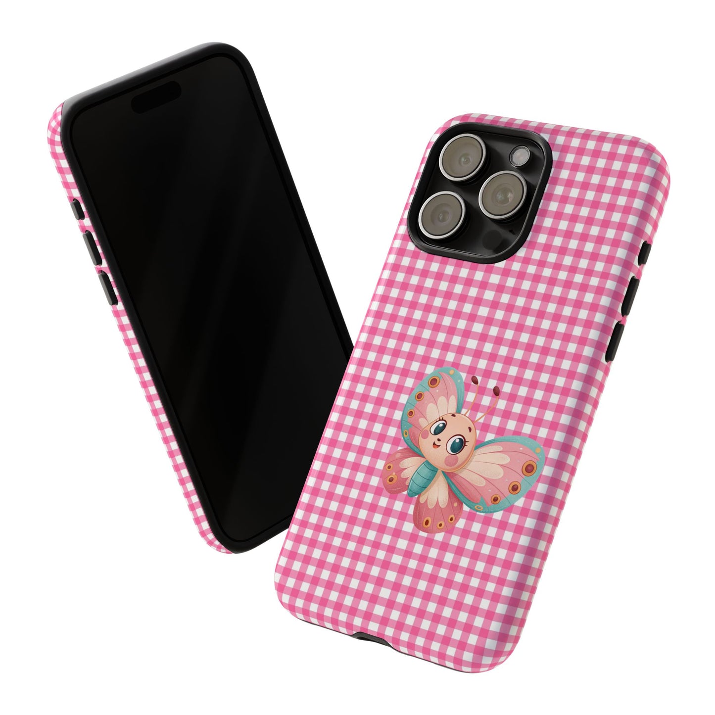 Cute Butterfly Phone Case, Tough Cases, Floral Phone Accessory, Gift for Her, Spring Fashion, Kids' Birthday Present, Pastel Aesthetic