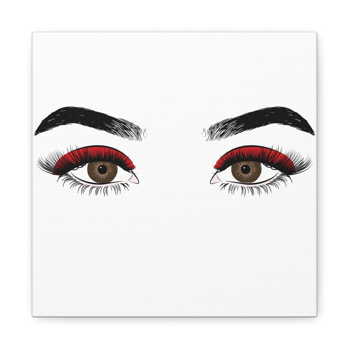 Red Lashes Wall Art Canvas — Glam Eyes Makeup Decor