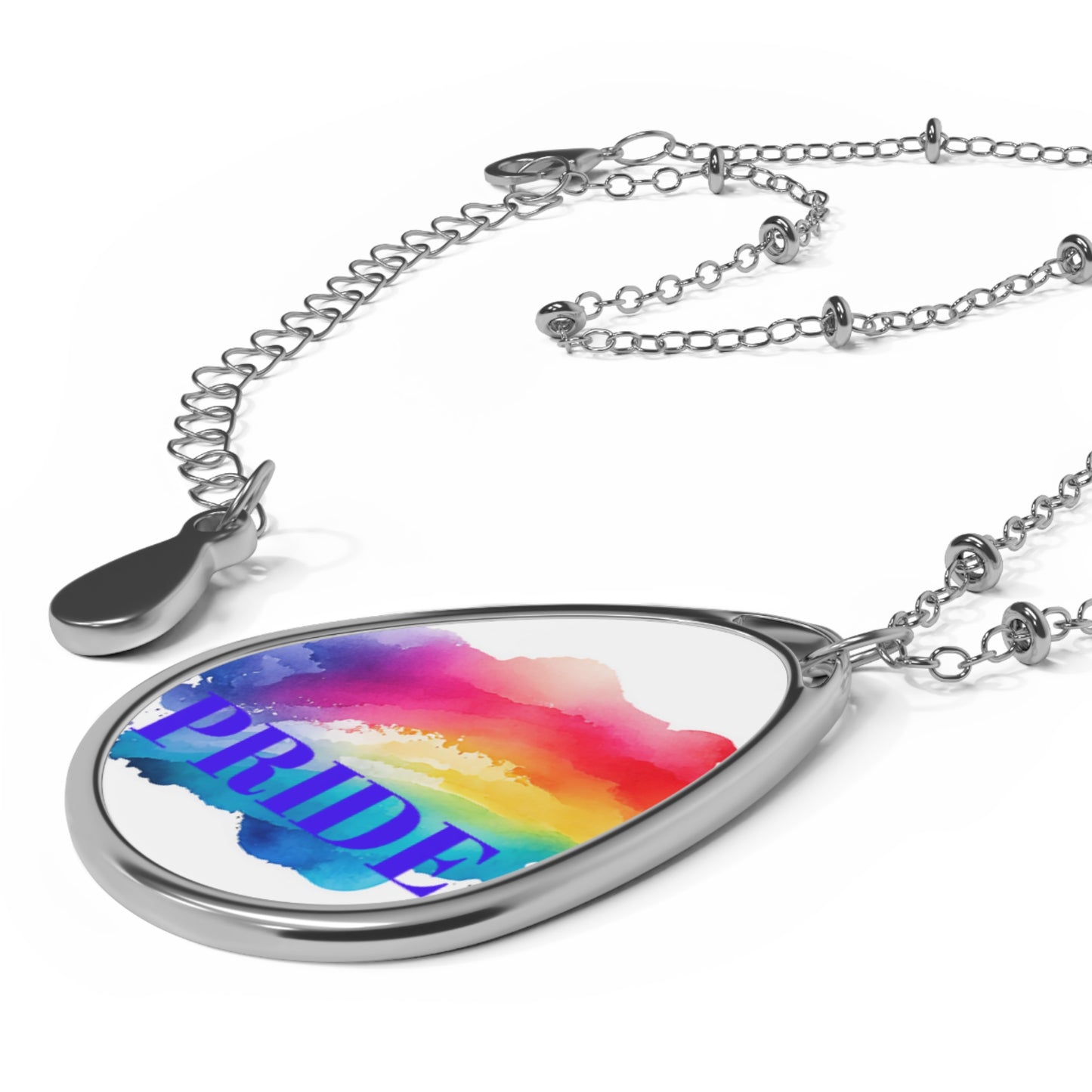 Pride Oval Necklace, LGBTQ+ Jewelry, Colorful Pendant, Gift for Her, Celebration Necklace, Meaningful Accessories