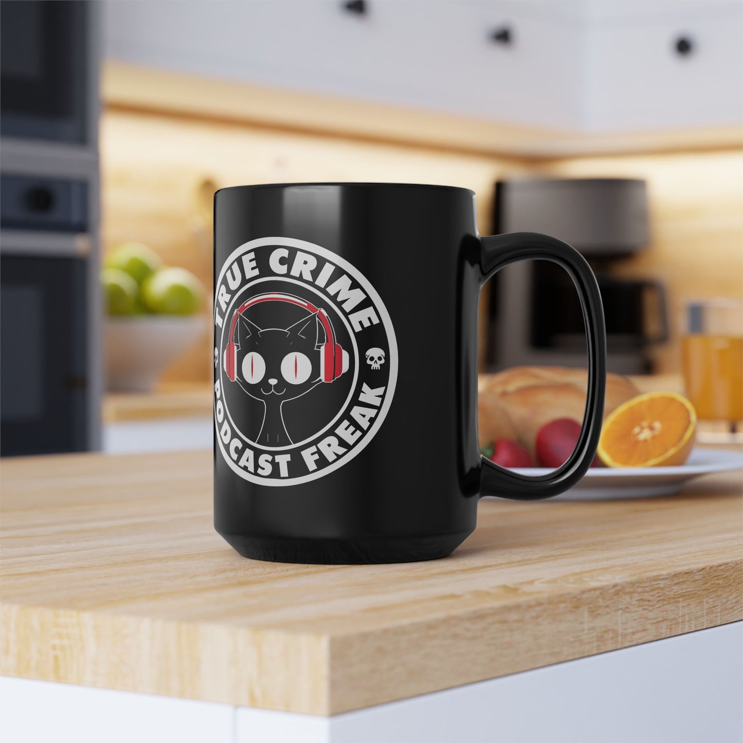 True Crime Podcast Freak Black 15oz Mug