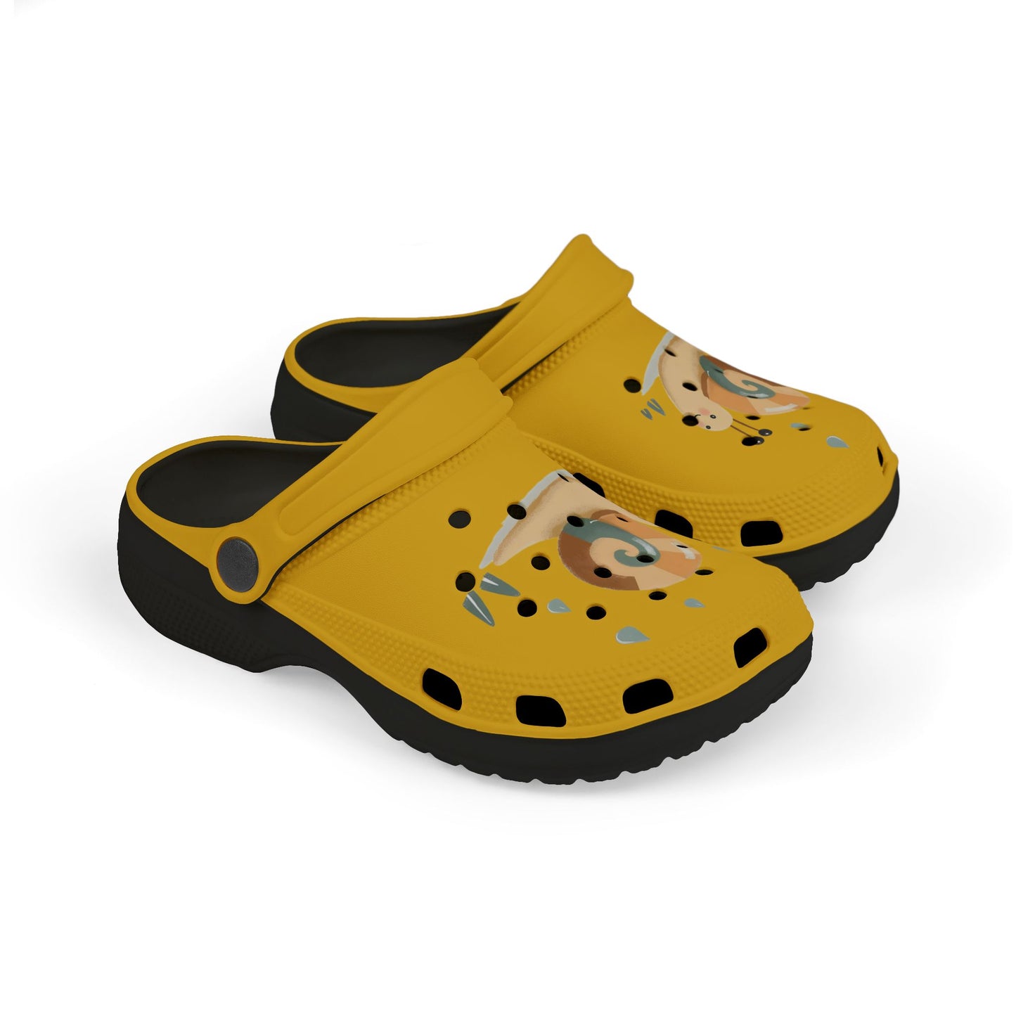 Snail-Themed Kid's EVA Foam Clogs, Cute Yellow Clogs for Kids, Lightweight Summer Footwear, Fun Garden Accessories, Perfect for Playtime