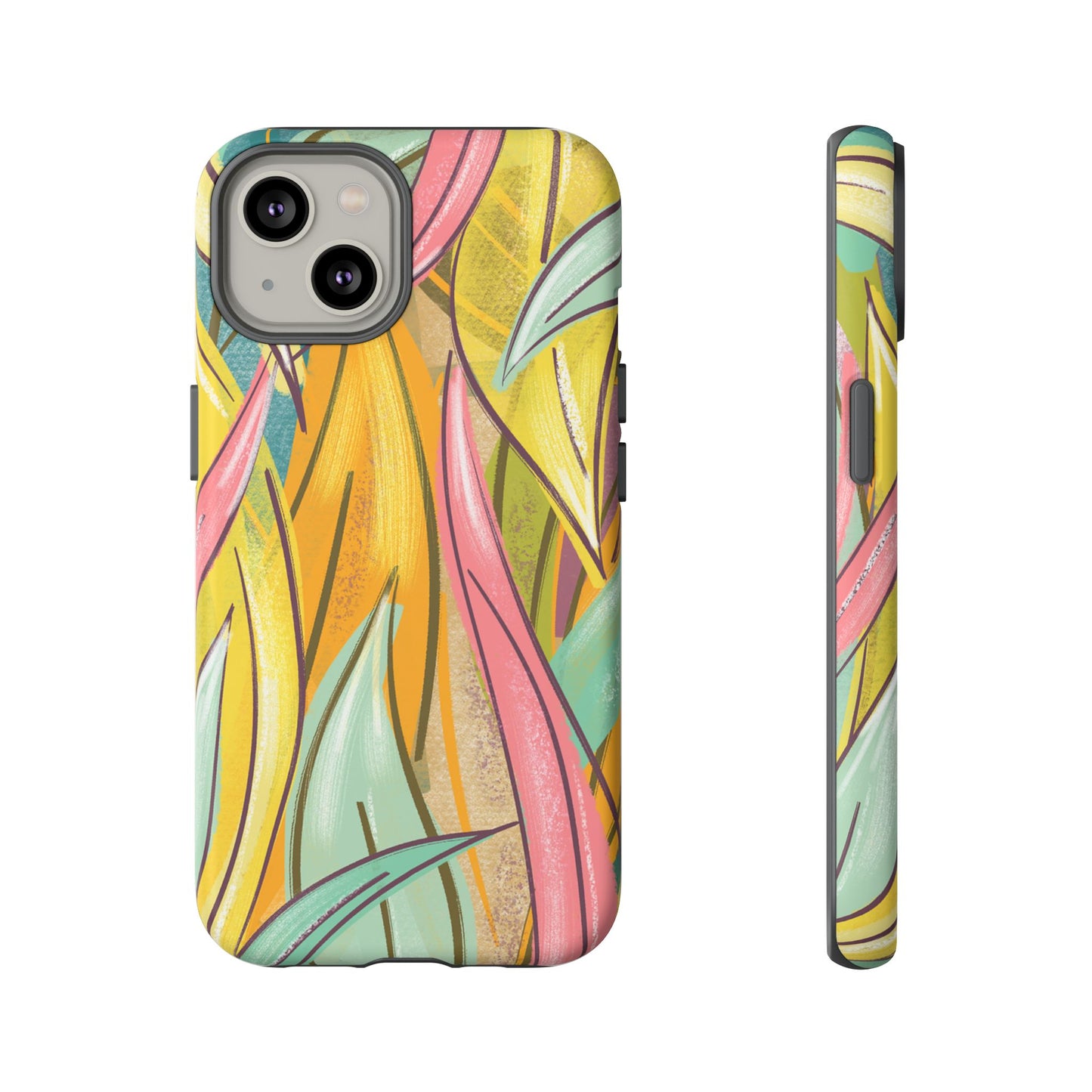 Vibrant Phone Case with Colorful Leaf Design, Tough Cases for Nature Lovers, Eco-Friendly Gift, Summer Vibes, Floral Phone Cover