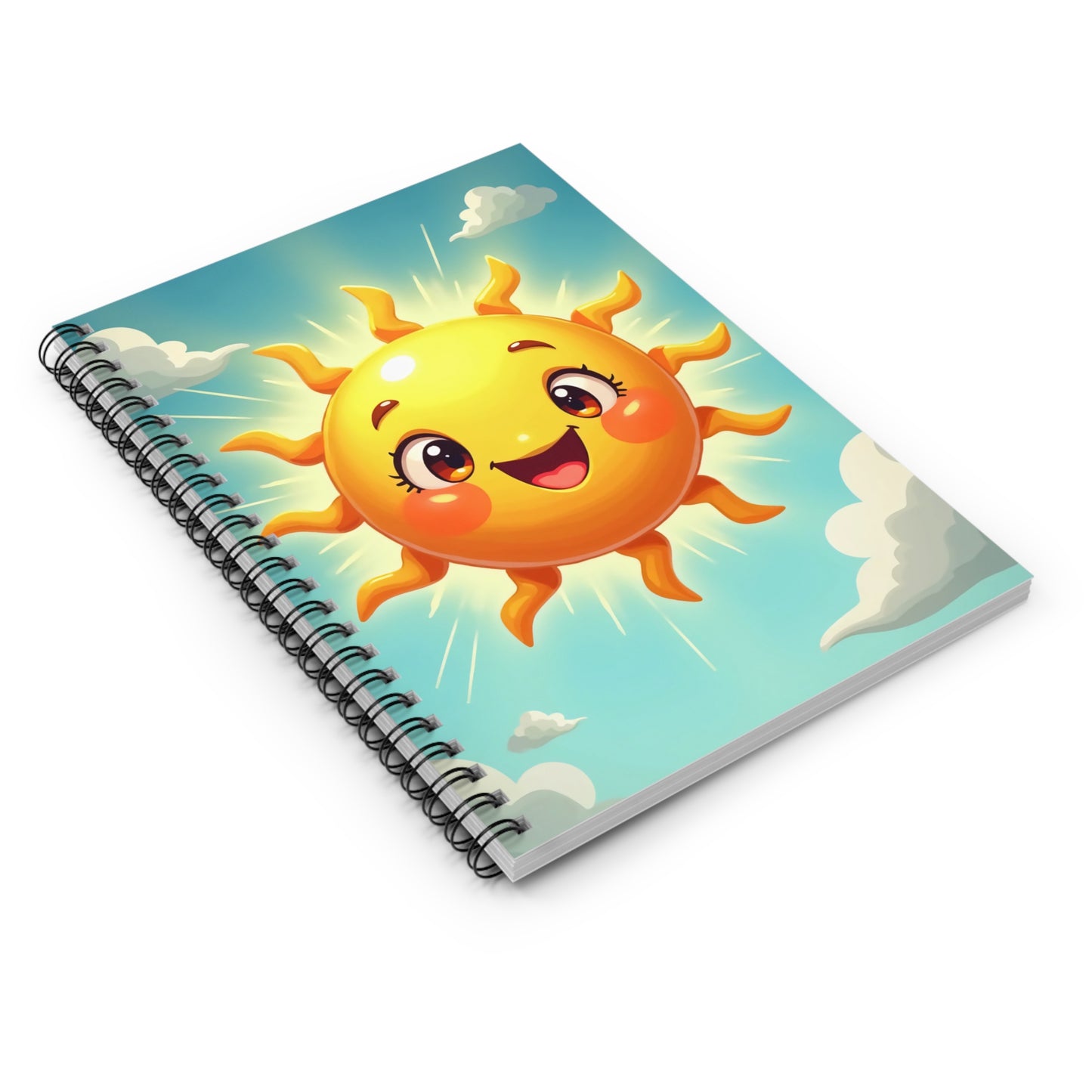 Cheerful Sun Spiral Notebook - Ruled Line, Cute stationery, Inspirational journal, Gift for kids, Sunshine decor, Classroom supplies