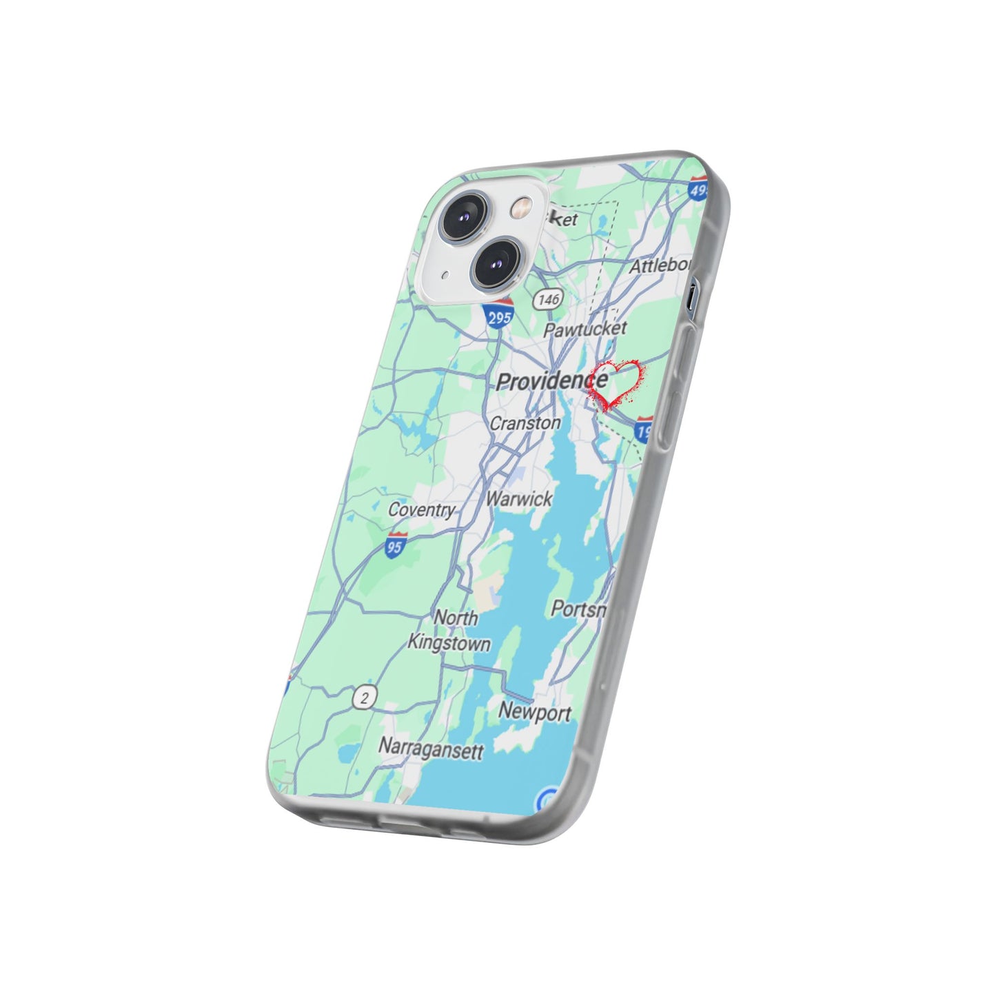 Providence Heart Map Phone Case - Custom Flexible Smartphone Protector, Gift for Her, Map Lover's Accessory, Personalized Case, Travel [...]