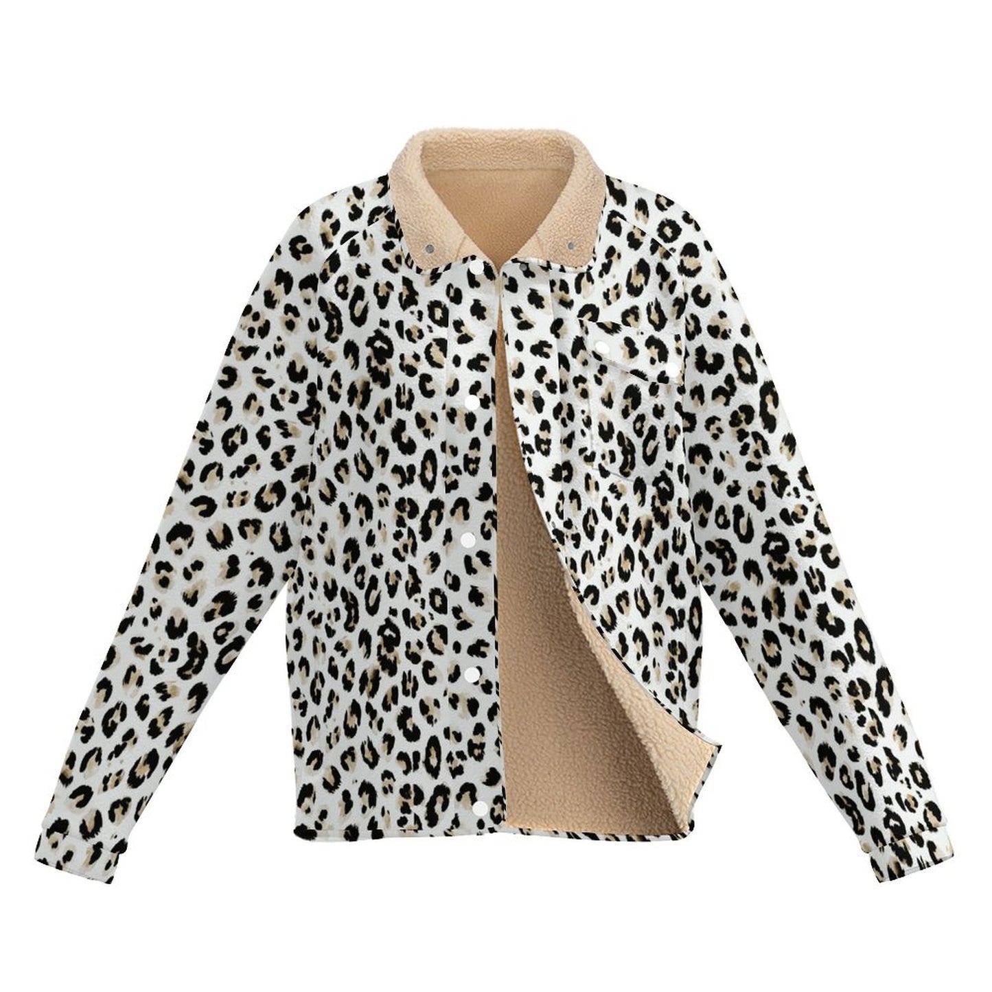 Stand-up Collar Fleece Casual Jacket