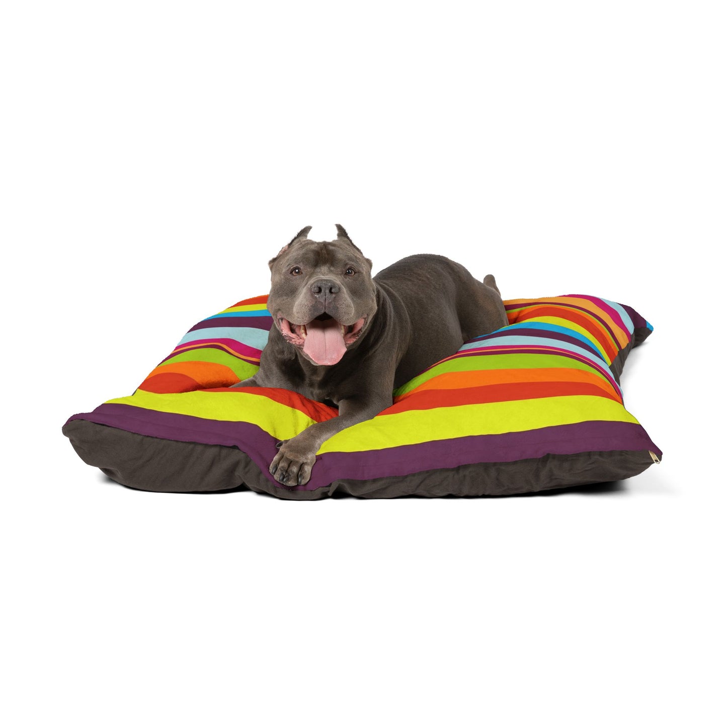 Vibrant Striped Pet Bed - Cozy Dog & Cat Cushion for Comfort, Modern Design Pet Bedding, Colorful Pet Furniture, Pet Gift