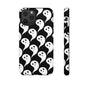 Ghost Pattern Phone Case, Cute Ghost Cell Phone Cover, Halloween Accessory, Spooky Gift, Black and White Phone Case
