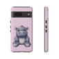 Cute Hippo Phone Case - Tough Cases, Animal Phone Cover, Kawaii Accessories, Gifts for Kids, Unique Tech Gear