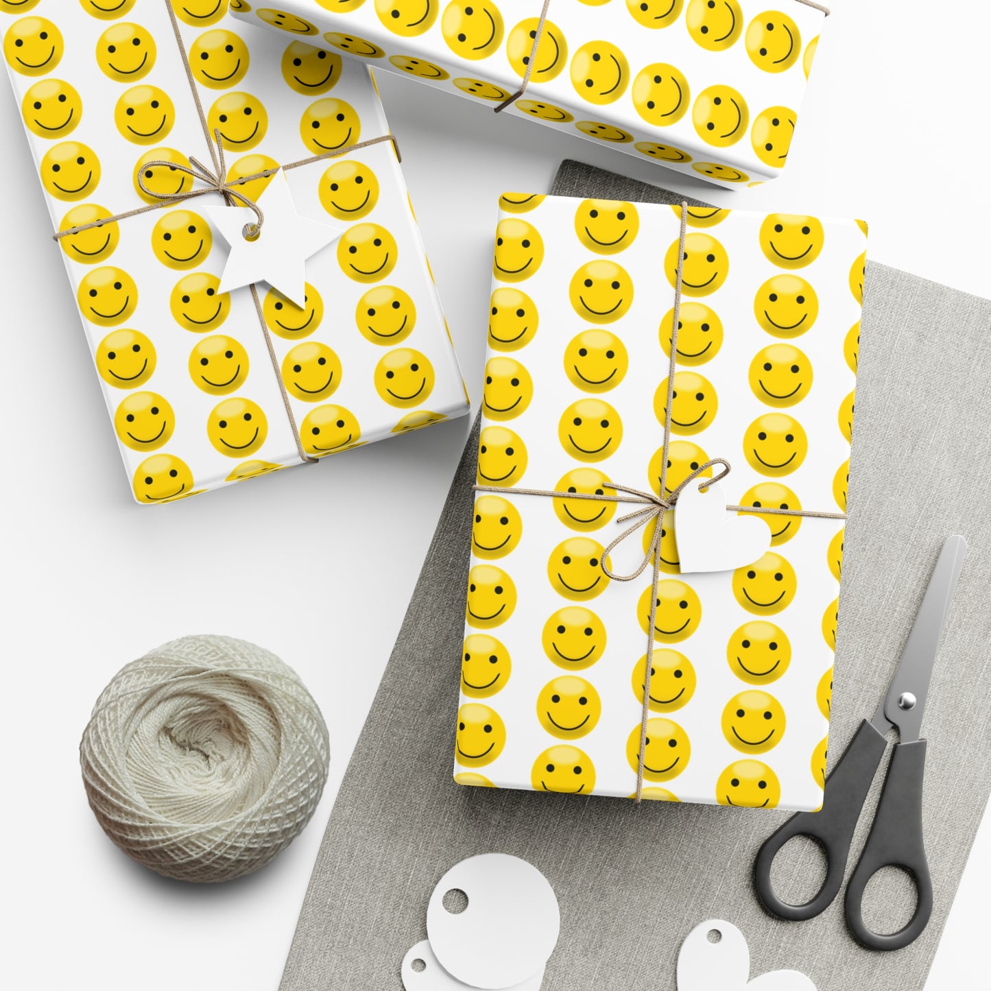 Smiley Face Gift Wrap Papers | Fun Wrapping Stationery for Birthdays, Holidays, Parties, Celebrations, and Gifts