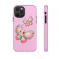 Cute Butterfly Phone Case, Tough Phone Cover, Girly Phone Accessory, Unique Gift for Her, Kids Phone Case, Floral Design Case