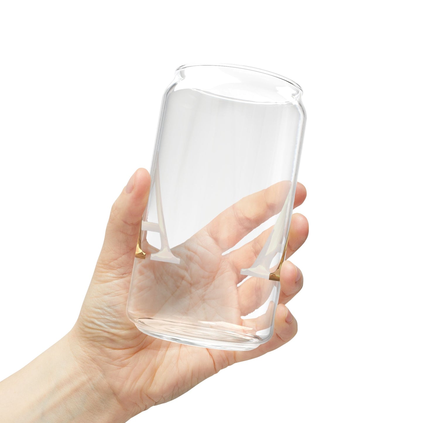 Stylish Glass Sipper with Bamboo Lid - Letter A