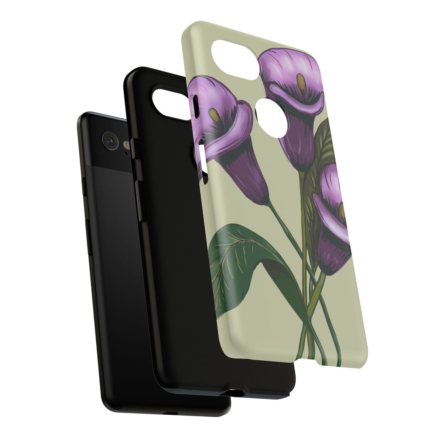 Floral Phone Case - Tough Cases, Purple Flower Design, Cell Phone Accessories, Gift for Her, Nature Lover Essentials