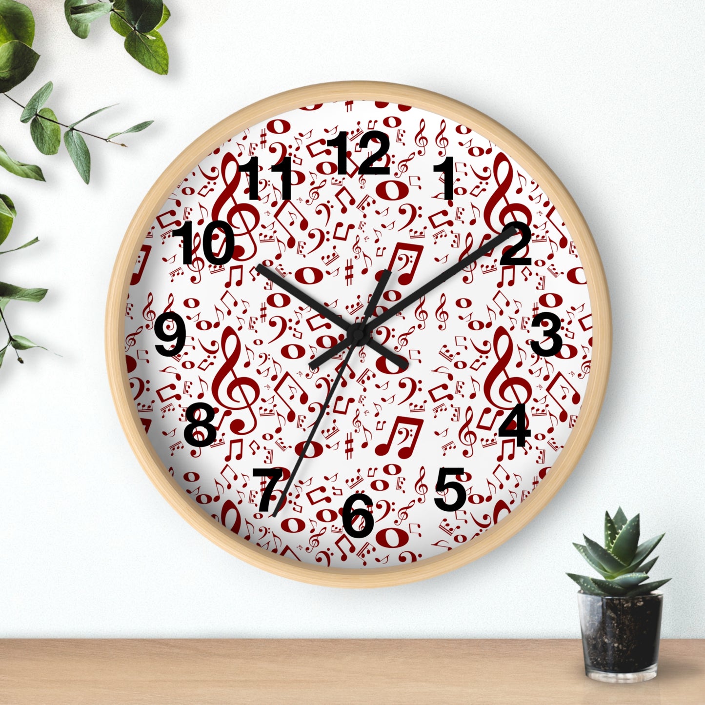 Musical Notes Wall Clock, Unique Gift for Musicians, Home Decor