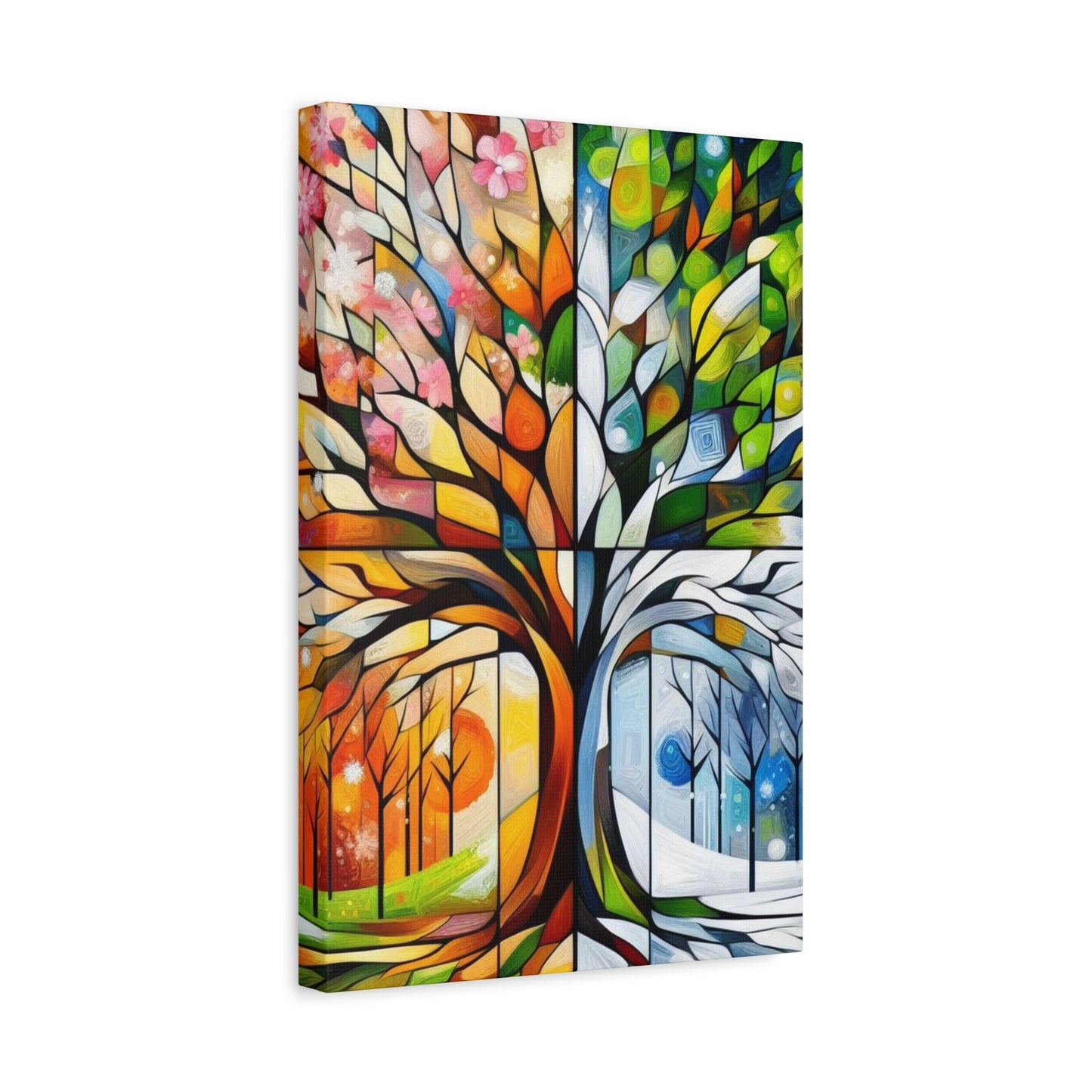 Seasons Tree Matte Canvas Wall Art — Stretched 1.25"