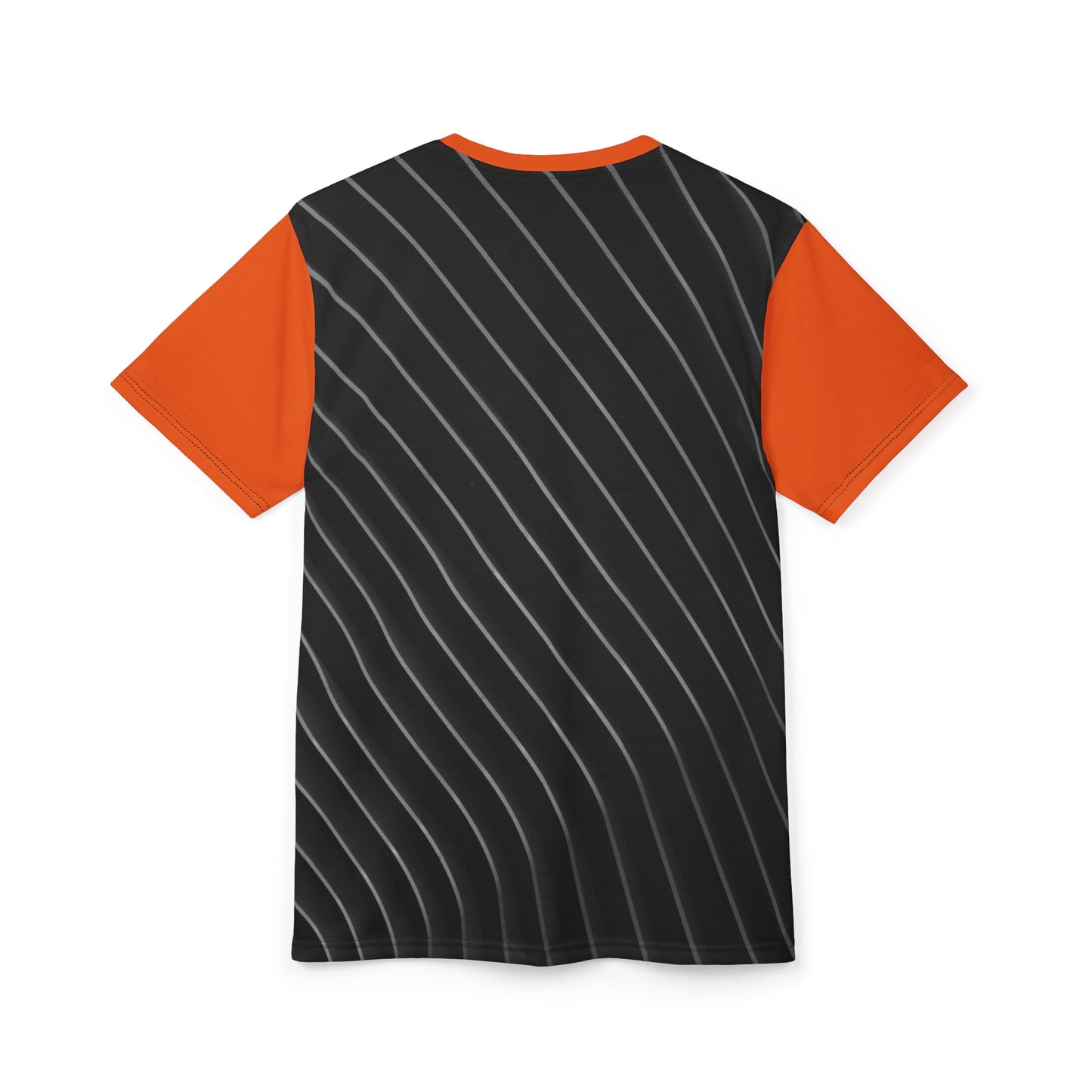 Stylish Unisex Cut & Sew Tee, Trendy Striped Black and Orange Shirt